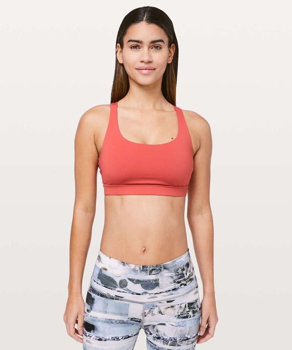 lululemon athletica Other - Lululemon Energy Bra Size 4 in Poppy Coral Crisscross Strappy
